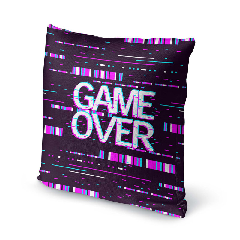 Housse et insert de coussin extérieur Game Over Space, 24" X 24"