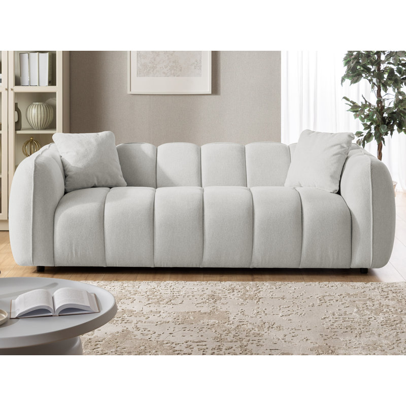 Nubira 3 Seater Fabric Sofa, Light Grey