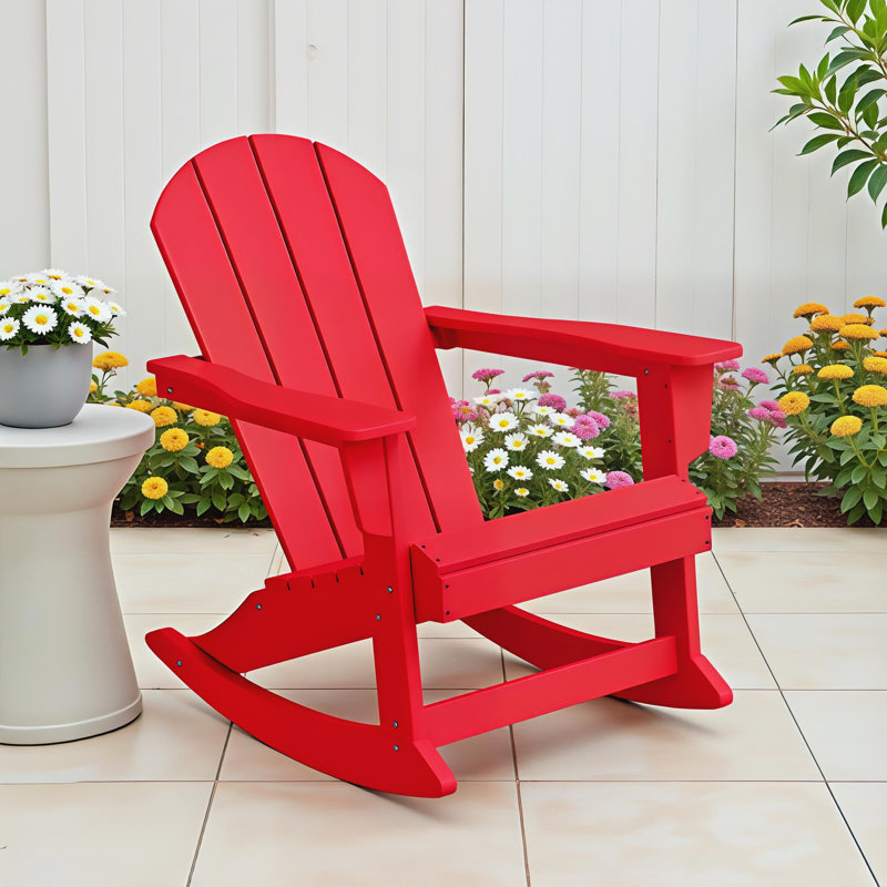 Chaise Adirondack berçante en PEHD Laguna, Rouge