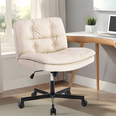 Chaise de bureau rembourrée en similicuir, pivotante, réglable en hauteur, avec roulettes