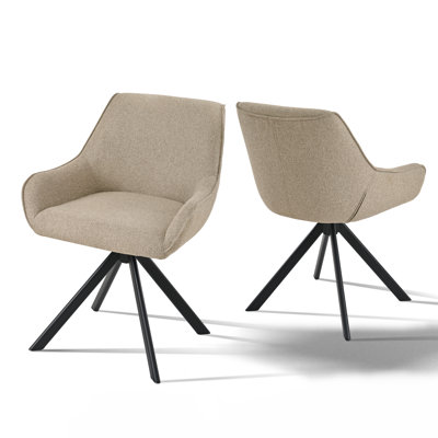 Gefjun 46cm H Swivel Dining Chairs, Modern Upholstered Armchairs for Dining Room Kitchen Living Room