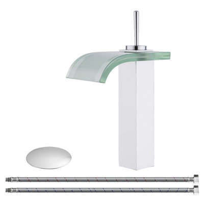 Waterfall Vessel Single-hole Single-handle Bathroom Faucet