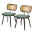 Modern Swivel Faux Leather Dining Chairs With Rattan Back-118783026-117542738
