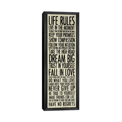 Life Rules by Erin Clark - Wrapped Canvas Panoramic Print