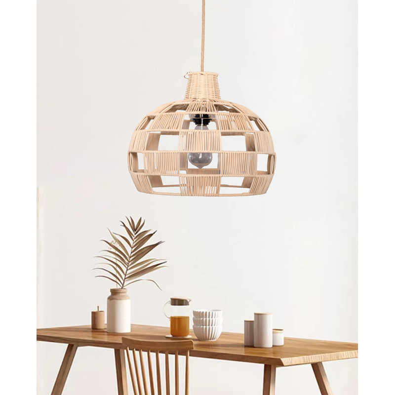 Luminaire suspendu en rotin 1 lumière Adamsburg