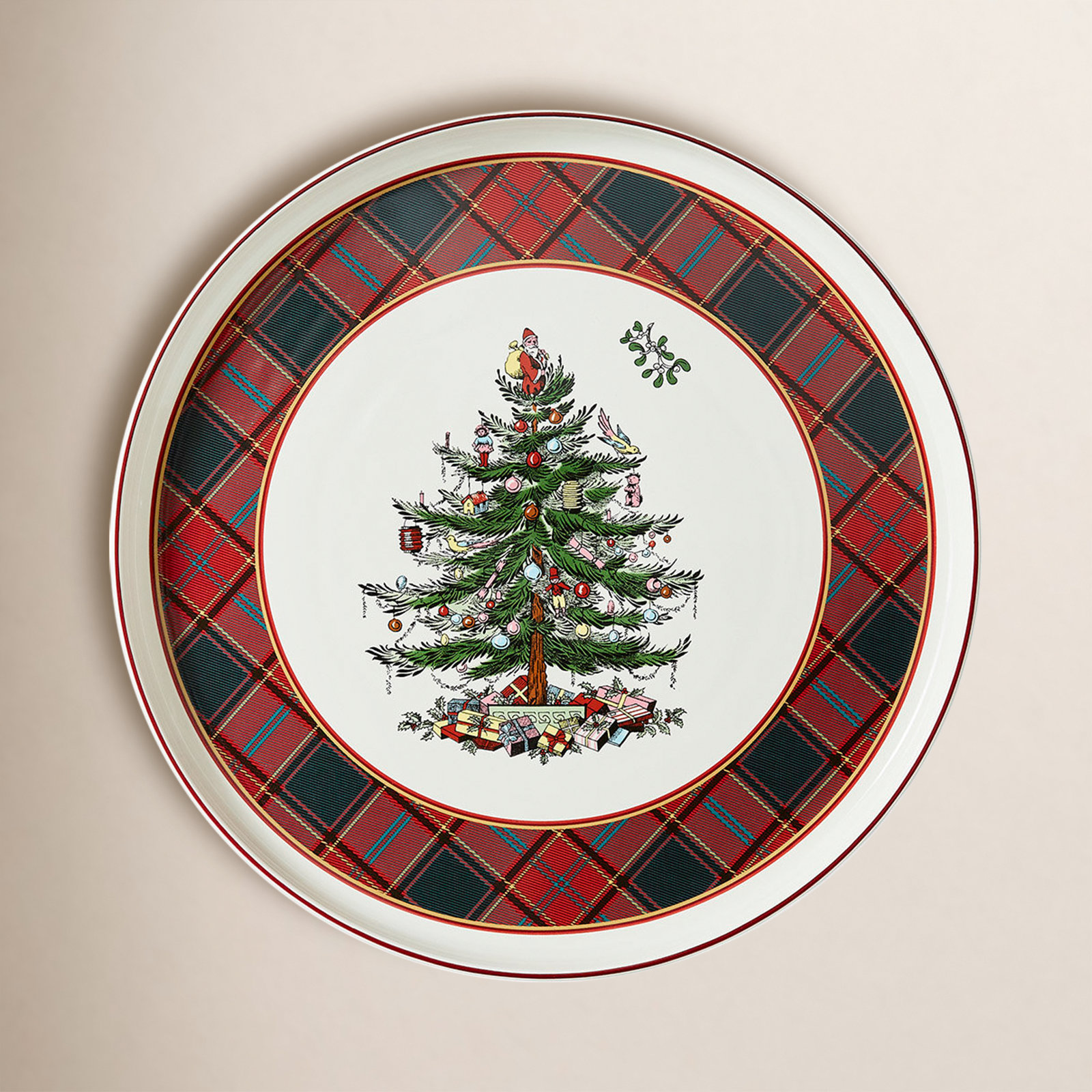 Christmas Tree Tartan Lazy Susan