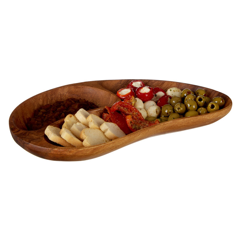Alpen Home Flaherty Wood Divided Serving Dish