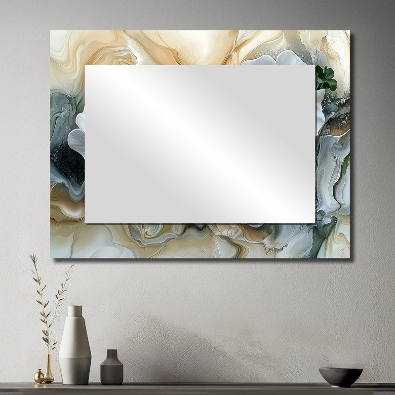 Spring Abstract Symphony Of Geraniums - Floral Mirror Wall Art - Printed On Metal, 30" x 40"