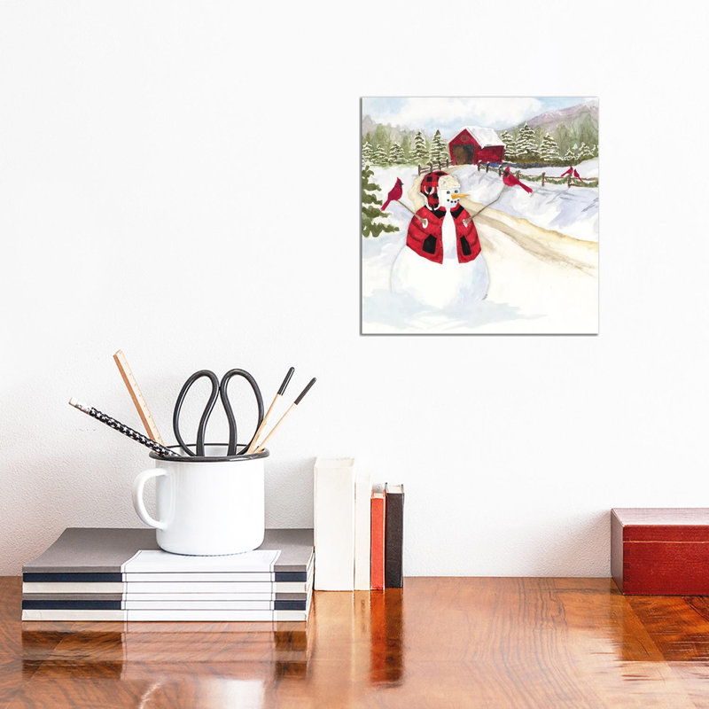 Snowman Christmas III by Tara Reed - Wrapped Canvas Painting, 93.98 cm H x 93.98 cm W