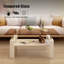 Table basse moderne pour le salon en verre trempé brun et plateau en panneau de fibres à densité moyenne | Idée de cadeau