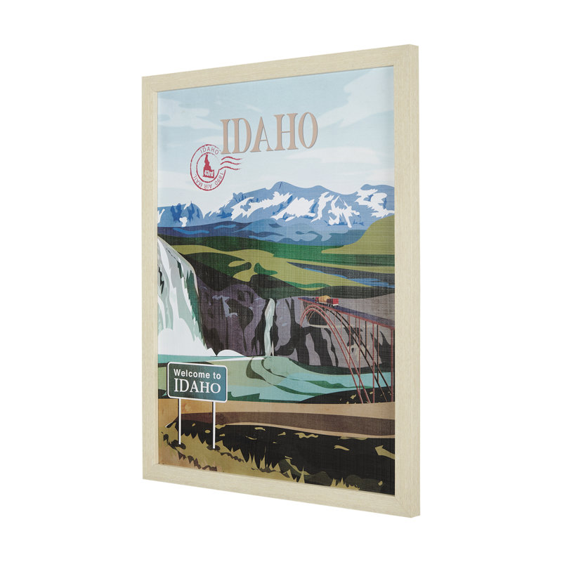 Idaho Go par Simone, reproduction d'art encadrée sous verre, H 43 po x l 33 po x P 1,5 po, Cadre photo brun simple, Sans mat