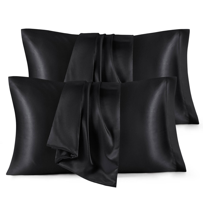 Polyester Pillowcase with Envelope Closure, Black, Standard Pillowcase 