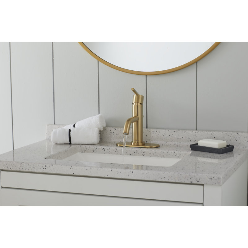 Parma Single Hole Bathroom Faucet with Drain Assembly, Brushed Bronze