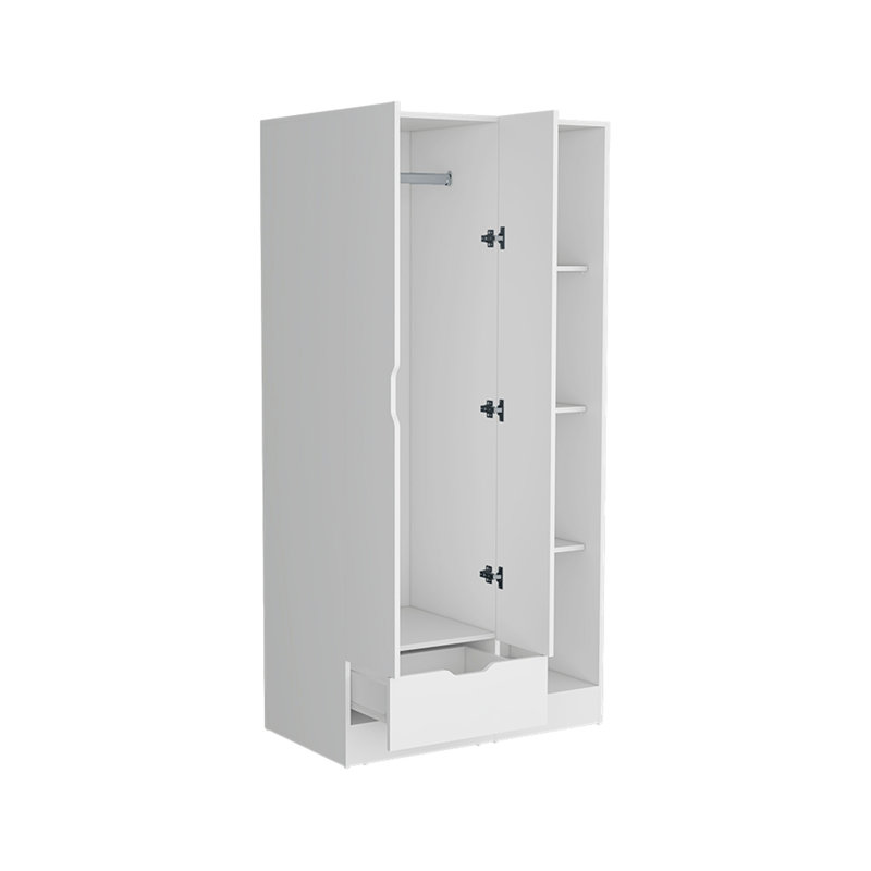 Armoire Dover, chambre à coucher, noir, Blanc