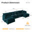 Grand canapé modulaire en U modulaire en chenille 6 pièces Clithoe, canapé rembourré en chenille avec 2 repose-pieds amovibles-1138234474