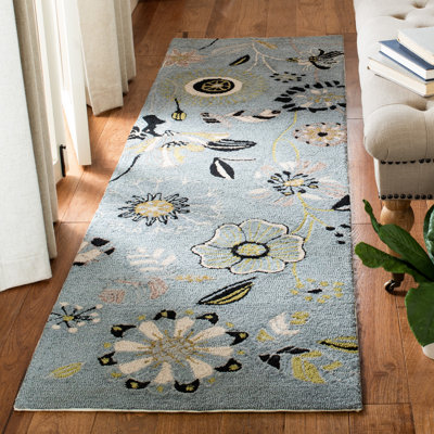 Tapis bleu crocheté à la main Doyle