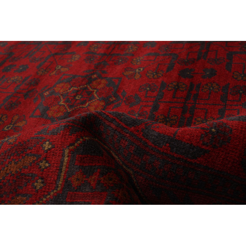 Tapis unique en laine noué à la main bleu marine / brun / rouge nouvel âge 5 pi 1 po x 6 pi 6 po Gaastra