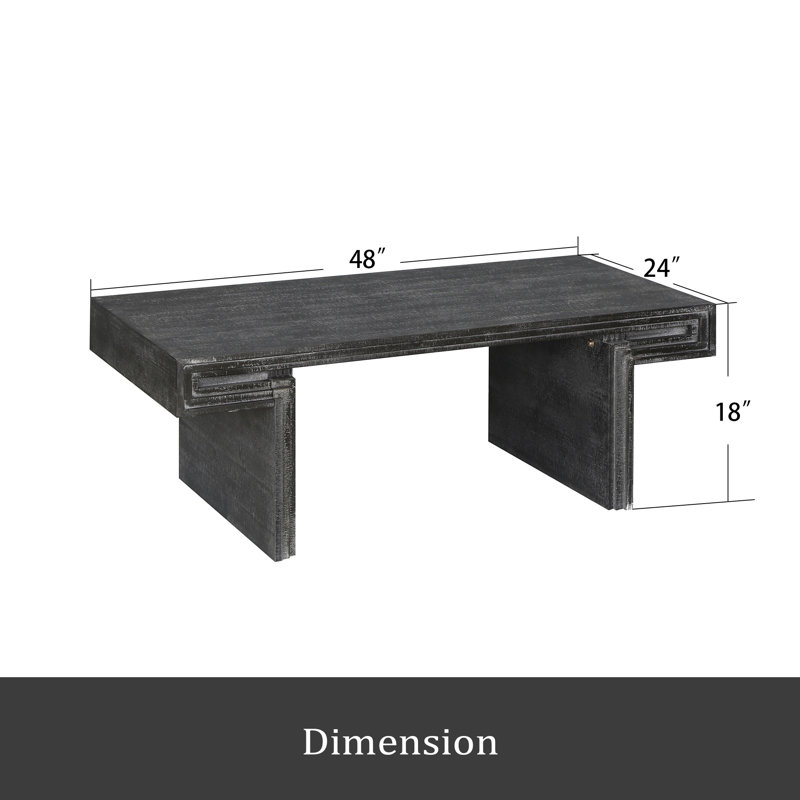 Table basse American Vintage, Noir antique
