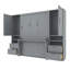 Lit escamotable double pleine grandeur avec placard, tiroirs et tablettes