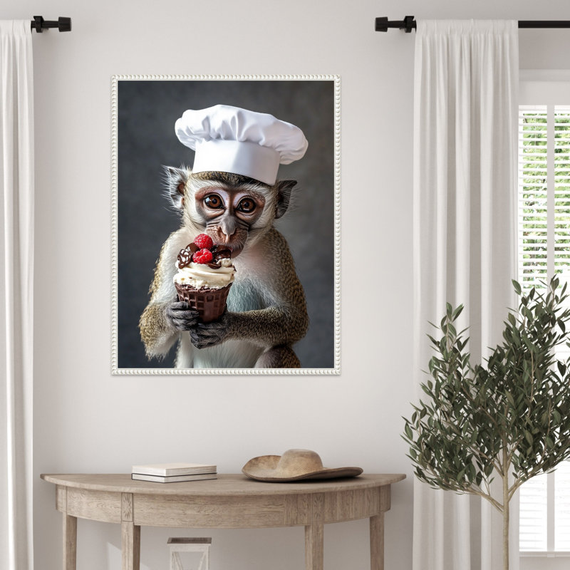 «The Vervet Pastry Chef» par Keyshanna, reproduction d'art sur toile encadrée, H 30 po x l 23 po