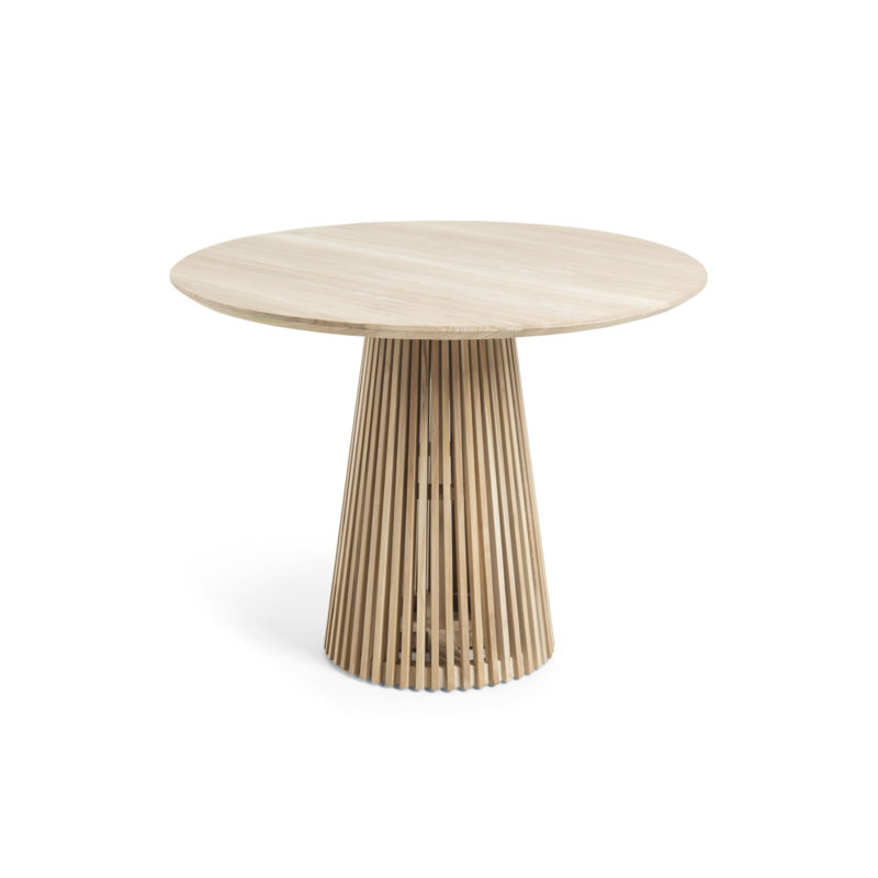 Irune Teak Round Solid Wood Dining Table, Brown