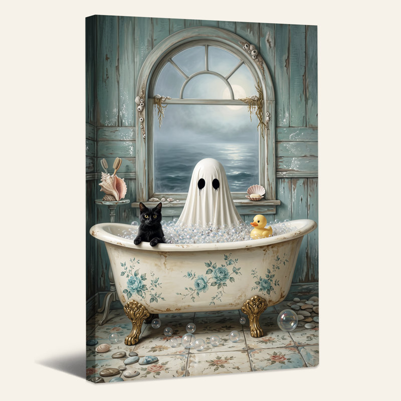 Art mural sur toile, "Ghost and Black", H 30 po x l 20 po