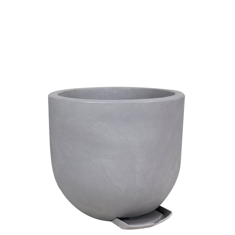 Pot à fleurs rond de 19,7 pouces Petar ECOBO, utilisation intérieure et extérieure Decora, gris