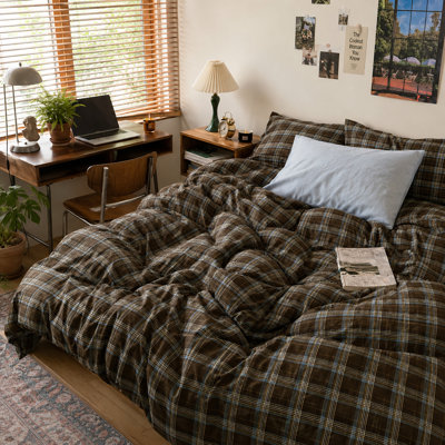 Vintage 3-Piece Cotton Duvet Cover Set With Pillow Shams