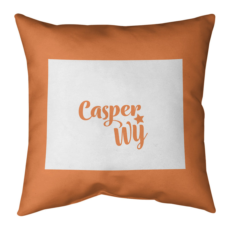 Housse de coussin, 18 po x 18 po, Orange, Casper