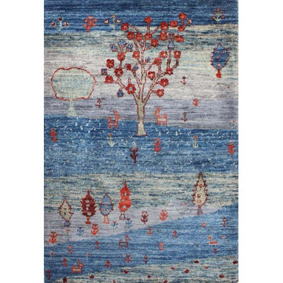 Transitional Hand Knotted Wool Area Rug