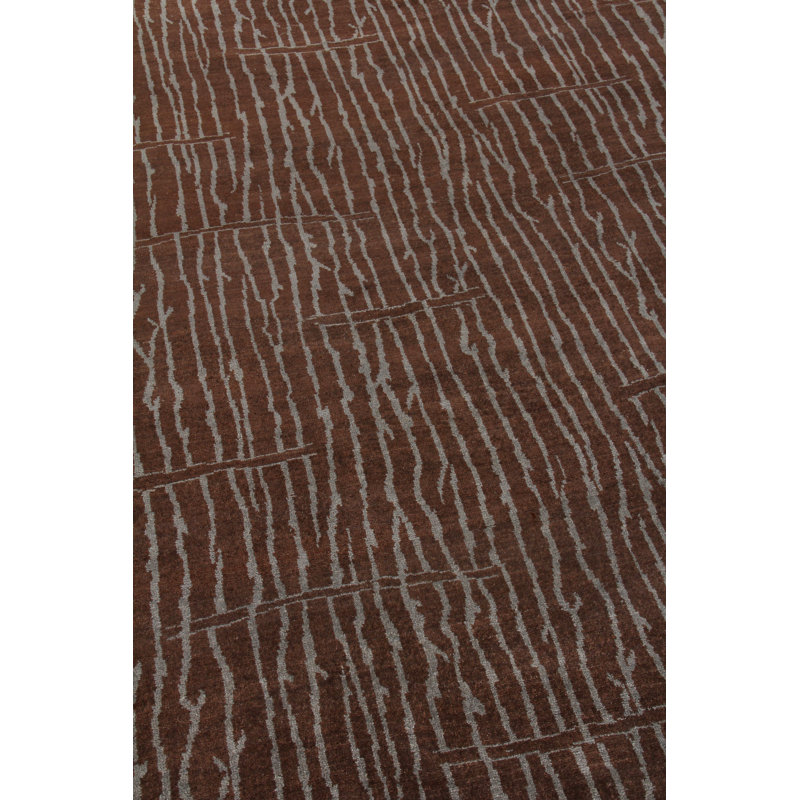 Metropolitan Wool Geometric Area Rug in Brown, Rectangle 9' x 10'