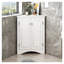 White Corner Bathroom Storage Cabinet with Adjustable Shelves - Freestanding Floor Cabinet for Small Space Organization