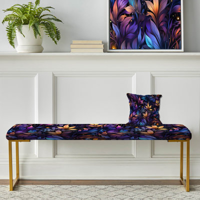 Upholstered Gold Bench