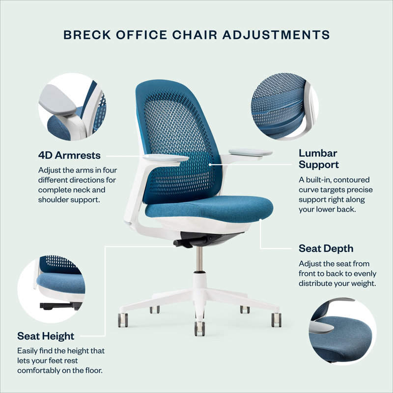 Haworth Breck Office Chair, Stone, Black