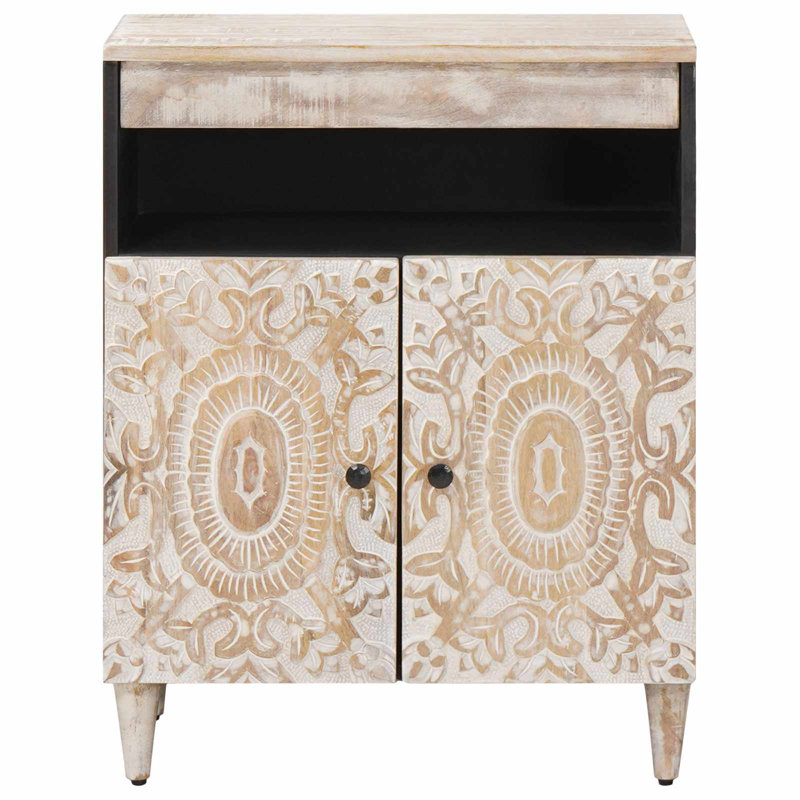 Solid Wood Rectangle Accent Cabinet