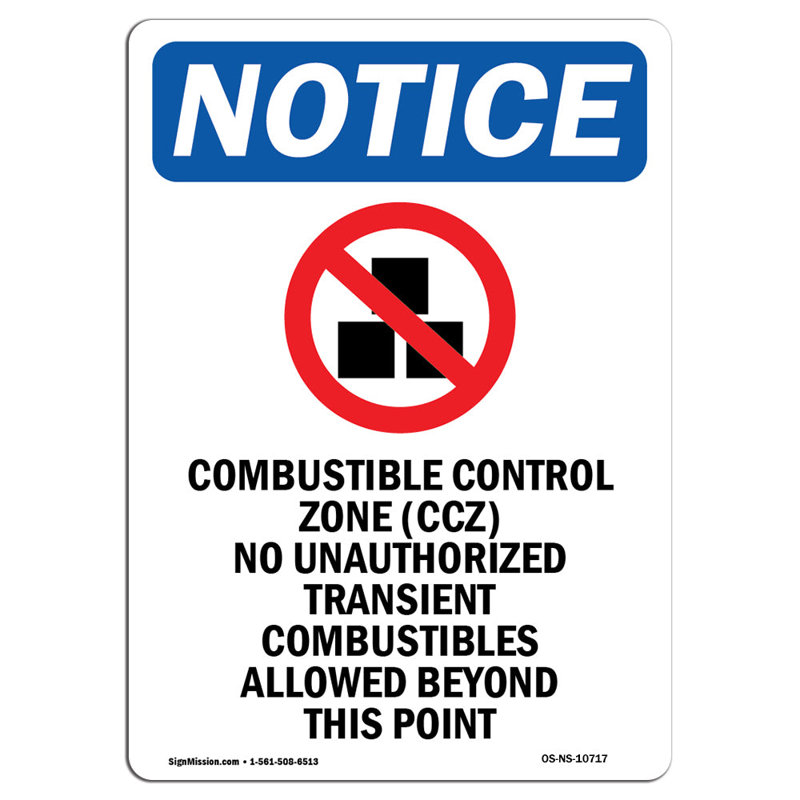 Combustible Control Sign with Symbol