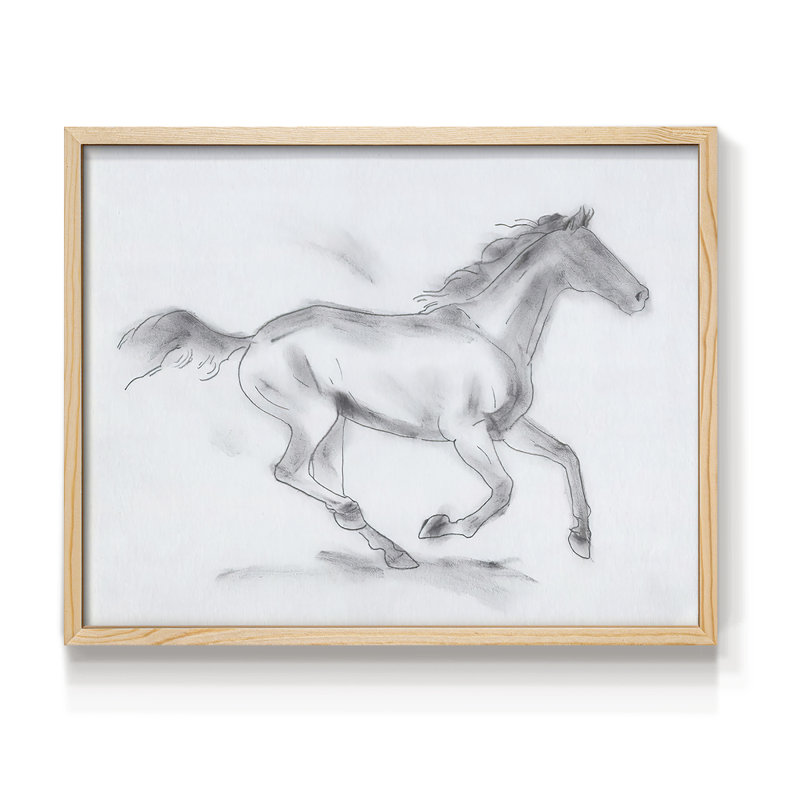 Smoke Stallion I -Framed Print - Restickable, Naturel, H 11 po x l 14 po