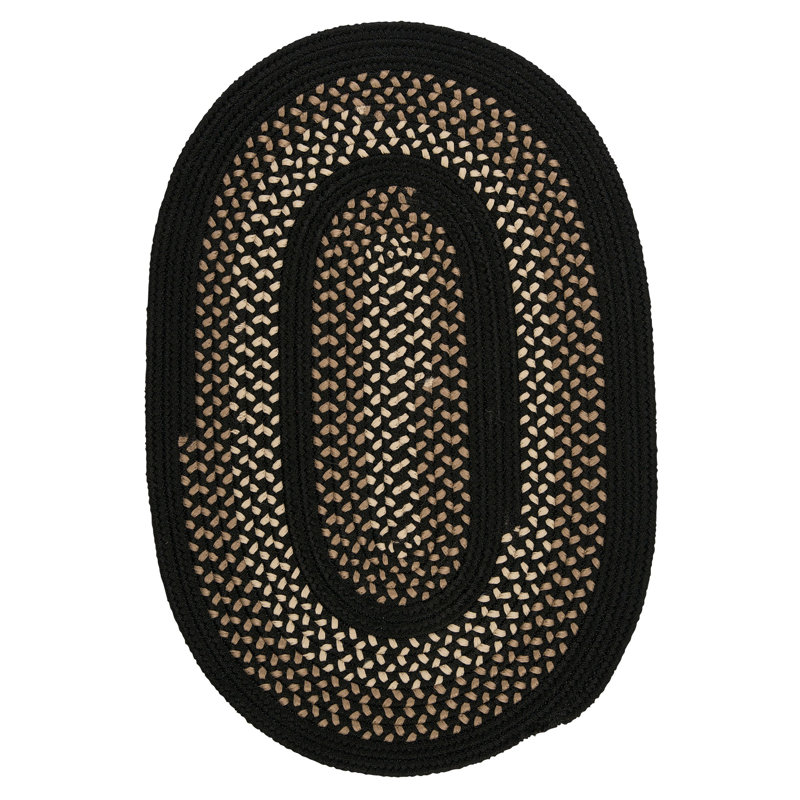 Tapis intérieur / extérieur Omaha - noir, Ovale 12 pi x 15 pi
