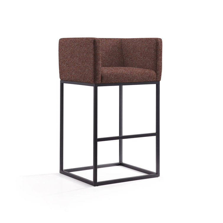Upholstered Counter Stool with Metal Frame