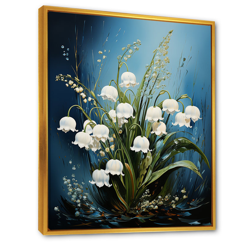 «Green Snowdrops» - impressions sur toile, H 40 po x l 30 po, Cadre flottant doré