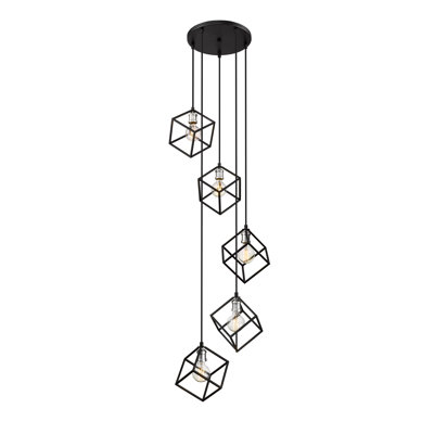 Luminaire suspendu géométrique à 5 lumières Menara