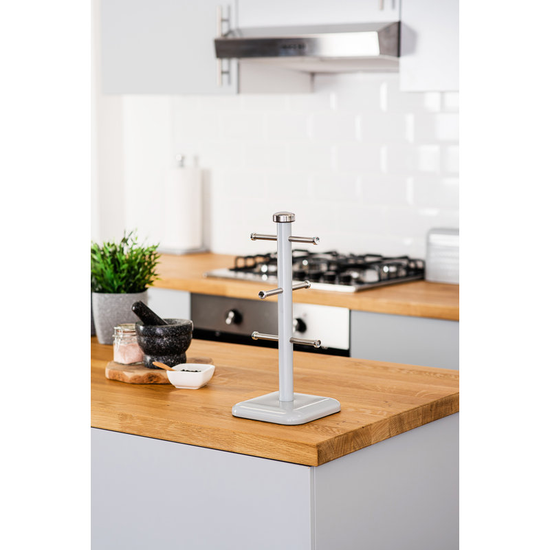 Taurus Mug Tree Towel Holder, Grey