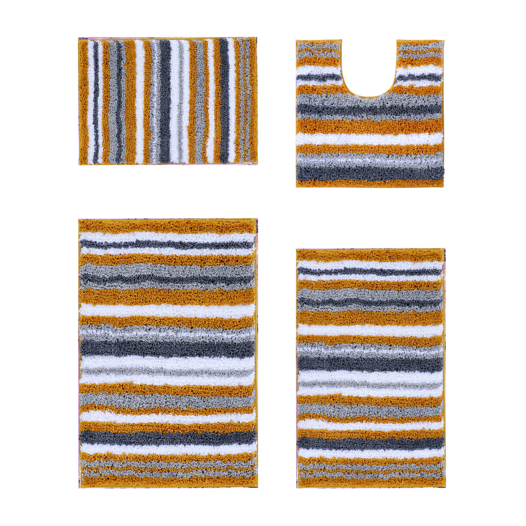 Griffie 100% Polyester Machine Washable 4 Pieces Bathroom Rug Set Ebern Designs 