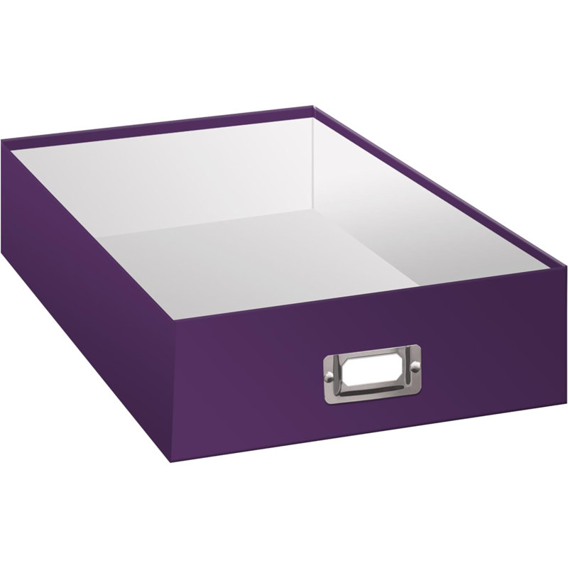 Bright Storage Box, Bright Purple, 3.75" H x 13" W x 14.75" D