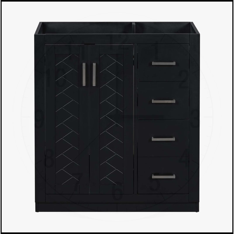 30'' Bathroom Vanity without Sink, Black