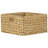 Rectangular Woven Hyacinth Wicker Pantry Storage Baskets with Iron Wire Frame, 13"x12.2"x7", Natural
