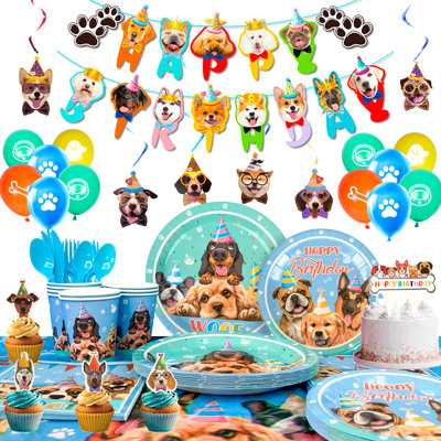 159 pièces d'articles de fête d'anniversaire pour chiots pour enfants