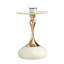 Petite table d'appoint ronde pour petits espaces, table de cocktail en acier au carbone blanc-623827208