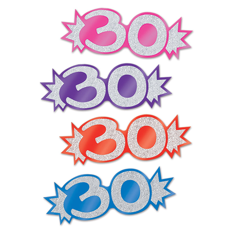 "30" Mini Glittered Foil Cutouts