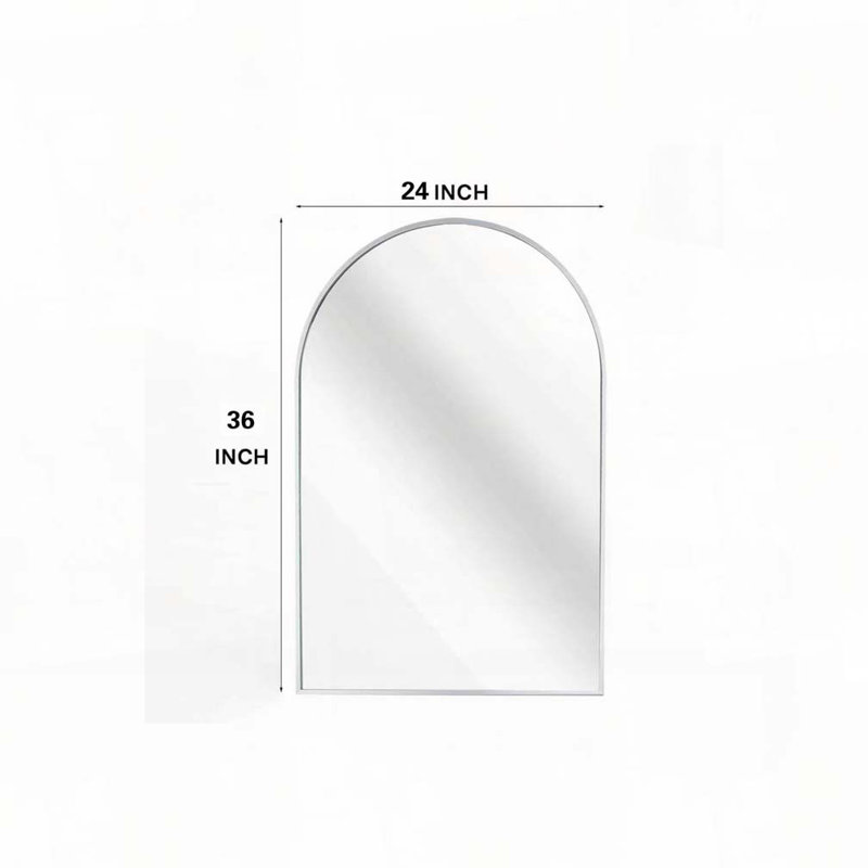 Miroir mural pour salle de bain, Argent argent, 36 po x 24 po